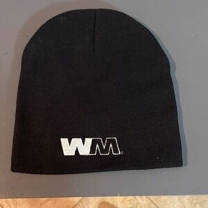 Embroidered Black Knit Beanie